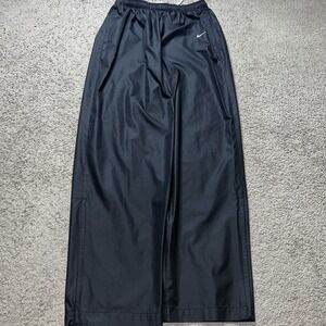 Y2K Nike Team Windbreaker Track Pants Mens XL Black Relaxed Baggy